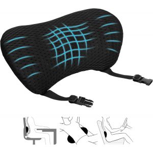 Trahoo-Coussin Lombaire Voiture, Coussin Lombaire Chaise Bureau, Oreiller Lombaire Coussin Lombaire Orthopédique En Mousse À Mémoire, Coussin De Dossier Avec Sangle Réglable, Pour Maison,Bureau,Voitu - Neuf
