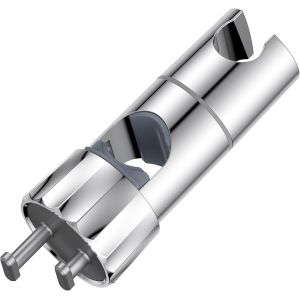 CHECARZHN--NO1-Support De Pommeau De Douche Réglable Avec 2 Crochets, Rotatif À 360 ° Support De Douchette, Support Pour Barre De Douche 19 À 28 Mm, Chromé - Neuf