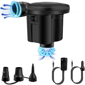 KALANKA-Gonfleur Dégonfleur Électrique,Pompe a Air Électrique avec 3 Buses et Chargeur de Voiture,Portables Pompe Électrique pour Matelas Gonflable,Piscine Gonflable,Anneau de Natation,Pataugeoire - Neuf