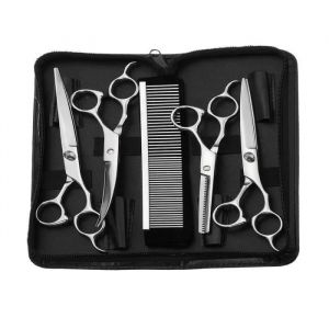 Tempsa 5 En 1 Kit 7'' Ciseaux Cisaille À Effiler Coupe Cheveux Set Pr Animau Chien Chat - Neuf