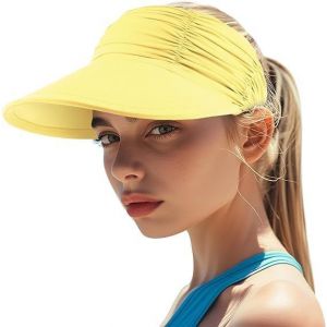 Kal-Casquette Visière Chapeau Pare Soleil Femme - Large Bord - Protection Uv Upf 50+ Chapeau De Plage Pliable - Séchage Rapide - Protection Solaire - Casquette De Sport De Plage - Neuf
