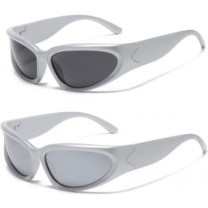 Lunette De Soleil Homme Enveloppantes Femmes-Sport Moda Protection Uv400 V&eacute;lo Vintage R&eacute;tro Lunettes - Neuf