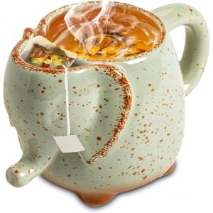 Tasse &Eacute;l&eacute;phant 3d 430 Ml Avec Support Pour Sachet De Th&eacute; - Neuf
