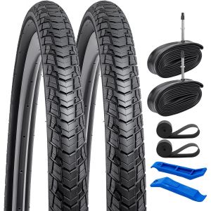 Subzonal-Yunscm 2-Pcs 700c V&eacute;lo Pneus 700x35c 37-622 And 700c V&eacute;lo Chambre &Agrave; Air Presta Valve With Compatible With 700x33c 700x34c 700x35c 700x36c 700x37c V&eacute;lo Pneus And Chambre &Agrave; Air (Y-1127) - Neuf