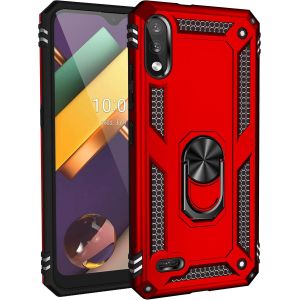 Kal-Coque Pour Lg K22/Lg K32/Lg K22 Plus, + Hd Verre Trempé, Etui Housse De Protection Antichoc Durable Résistante 2 En 1 Hybride Pc Robuste Tpu Souple,Rouge - Neuf