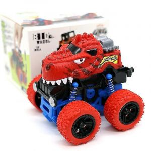 Monster Truck With A Big Wheel, 360 Degrees, Reversal Car, Inertia, Friction, Molded Suv, Children's Toys, Gift'nniversaire For Boys-Dinosaure rouge - Neuf