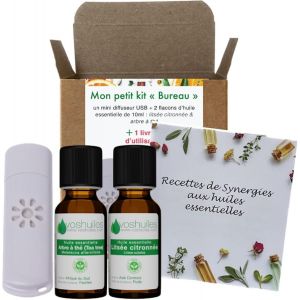 Kalanka-Mon Petit Kit Bureau Avec 2 Huiles Essentielles Et 1 Mini Diffuseur Usb - Litsée Citronnée Et Arbre À Thé - Hebbd - Idéal Pour Tout Environnement De Travail - 2x10 Ml - Voshuiles - Neuf