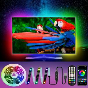 Chenquansarl-Dreamcolour Led Tv Rétroéclairage 5 Mètres, Bande Led Avec Distance & App Contrôle, Tv Led Biais Éclairage Pour 55-75 Pouces, Usb Led Bande Pour Moniteur Tv Pc Moniteur Salle De Jeux - Neuf