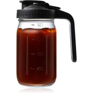 Mevronisshop-Pichet Mason Pot Avec Couvercle Pichet En Verre 32 Oz Large Ouverture Pot Mason Gradu&eacute; Pour Jus Lait Caf&eacute; Limonade Boisson - Neuf