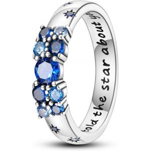 Bague En Argent Sterling 925 Pour Femme Et Adolescente Empilable Avec Pierres Cz Taille 6-9 - Neuf