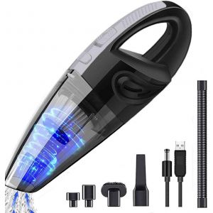 Aspirateur À Main, Sans Fil, Rechargeable, Léger, Portable Avec Aspiration Cyclonique Puissante Pour Voiture, Sèche Et Humide, Poils D'Animaux Domestiques, Usage Domestique (Noir) - Neuf