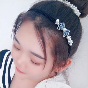 Kalvd-Cristal Strass Bandeau Années 1920 Vintage Fleur Perle Cerceau De Cheveux De Mariée Arc Bande De Cheveux Accessoires De Casque Pour Femmes Filles (Arc De Perle) - Neuf