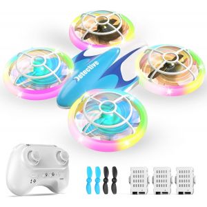 Mini Drone Pour Enfants De 6 7 8 9 Et 10 Ans Et Plus,Jouet Avion Télécommandé Pour Enfants Et Débutants Avec Lumières Led,Idéal Pour L'intérieur Et L'extérieur,Idéal Pour Garçons Et Filles - Neuf