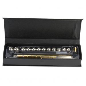 Stylo magnetique innovant en metal a base d'eau avec 12 billes en acier, cadeau ideal (dore) - Neuf