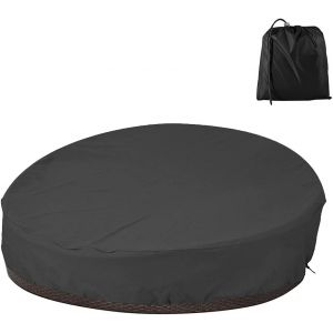 Ulteronixshop-Housse De Protection Canap&eacute; Lit Rond Imperm&eacute;able Housse Lit De Jardin Rond Couverture Canape-Lit En Oxford 210d Solide Et Salon Jardin Anti-Uv/Pluie/Vent (228x83cm) (Noir) - Neuf