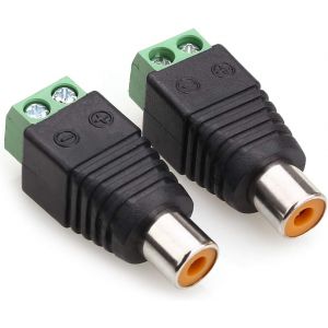 VornixorSarlshop-connecteur femelle RCA, prise femelle phono RCA &agrave; l'adaptateur de connecteur audio / vid&eacute;o vis vis pour cam&eacute;ra de s&eacute;curit&eacute; CCTV (paquet de 2) - Neuf