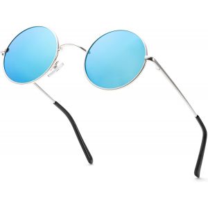 Lunettes De Soleil Rondes Polarisées Pour Homme Et Femme - Lunettes De Soleil Rétro En Métal Hippie Pour Conduite Et Voyage - Neuf