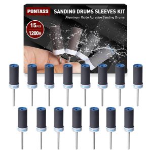 10 Pièces 600 Grains Tambours De Ponçage Pour Outil Rotatif Dremel, Mèches De Ponçage, Manchons Abrasifs Avec Des Tiges De 3 Mm, Manchons De Ponçage Pour Le Ponçage Et Le Polissage Métallique. - Neuf