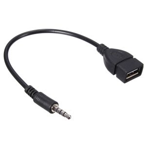 C&acirc;ble Jack 3.5mm St&eacute;r&eacute;o Audio Prise M&acirc;le Vers USB 2.0 Femelle Adaptateur - Noir - Neuf