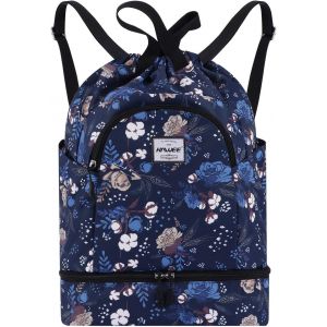 CAUC-&Eacute;tanche Sac &agrave; Dos &agrave; Cordon Grand Sacs de Sport &agrave; Cordon de Serrage Sac &agrave; Dos Unisexe pour Femme Hommes Voyage Vie Quotidienne Plein Air Yoga Natation Plage, L, Coton - Neuf