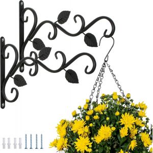 Nouvelhorizonstore-Crochet Mural Support Plante Suspendue, 2 Pi&iquest;&iquest;Ces Supports Jardin Suspendus Cintres Pot Fleur Avec Vis 29.5cm Pour Lanternes, Mangeoires &iquest;&iquest; Oiseaux Carillons Planteurs Crochets D&iquest;&iquest;Cor - Neuf