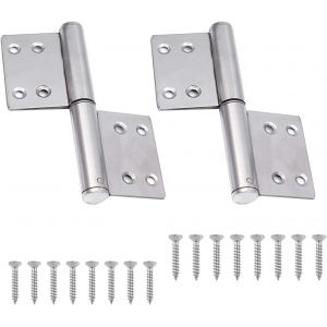 Charnière de porte amovible en acier inoxydable, 2 pièces, charnière de porte rotative à 360 degrés et charnière à 2 vantaux, meubles silencieux pliables - Neuf