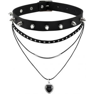 Kal-Pu Choker Avec Triple Collier Set Punk Gothic Choker Avec Pendentif Unique - Neuf