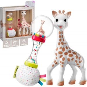 Ulteronixshop-Coffret Cadeau Naissance Sophie La Girafe + Hochet Soft Maracas - Contenant 1 Jouet &Agrave; Mordiller Caoutchouc 100% Naturel, 1 Hochet - Set D'activit&eacute; Pour Enfant - Neuf