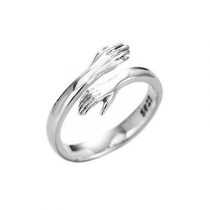 Bague De Couple En Cuivre Tendance, Ajustable, Accessoire Personnalisé Pour Femme, Blanc Doré, Idéal Pour La Saint-Valentin - Neuf