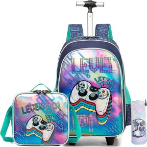 KALANKA-Cartable a Roulette Enfant Sac à Dos avec roulettes CE1, 3 en 1 Sac a Roulette Bagages Voyage Enfant Fille Garçon Primaire - Neuf