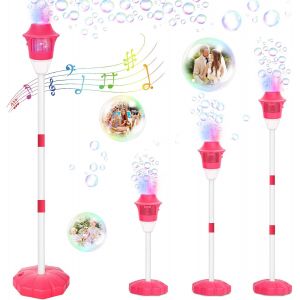 Automatic Bubble Machine,Bubble Blower for Kids,Wedding Soap Bubble Machine with 20 Refill Bags,Standing Bubble Machine for Birthday,Christmas (Red) - Neuf
