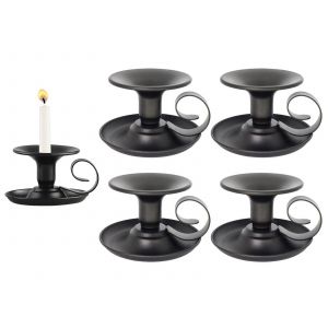 Lot de 4 bougeoirs coniques en fer pour la d&eacute;coration int&eacute;rieure - Neuf