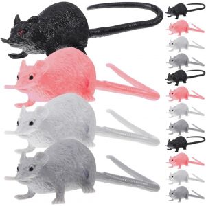 CAUC-16 Pi&egrave;ces D&eacute;corations De Rats d'halloween Faux Rat Jouet Horrible Accessoires De Farce d'halloween D&eacute;corations d'halloween Rats Blague Souris Faux-Rat Le Rat Plastique Masse Enfant - Neuf