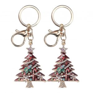 2 Pcs Arbre De Noël Porte-Clés Pendentif Fahionable Mignon Vêtements Accessoires Oranmentred - Neuf