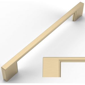 A 10 Pièces Poignee de Meuble Cuisine Laiton brossé 160mm Alliage de zinc Or Poignées Meubles avec Vis,pour Bureaux,Tiroirs,Armoires,Placard UK0022 - Neuf
