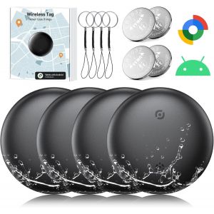 lbgwp60-Traceur Gps Android, Air Tag Android, Fonctionne Avec LApp Google Local r (Uniquement Android), Tag Android, Ip66 Imperméable, Pour Les Clés/Portefeuilles/Val s/Bagages/Enfant, 4 Pack - Neuf