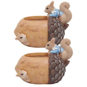 écureuil noix jardin jardin fleur pot vert plante décoration glands - Neuf