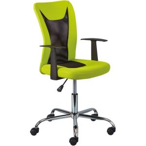 Lbgwp60-Cha Enfant Pivotante - Cha De Bureau Pivotante - Cha De Bureau Ergonomique - Réglable En Hauteur - Respirante - Vert Et Noir - Donny - Neuf
