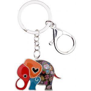 Kal-Emaille El&eacute;phant Porte-Cl&eacute;s Cute El&eacute;phant Porte-Cl&eacute;s Pour Les Femme Filles Sac Accessoires De Voiture - Neuf