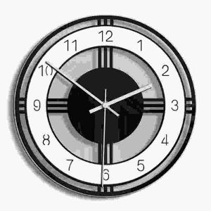 Horloge murale silencieuse en acrylique faite &agrave; la main, motif engrenage 3D - NOIR - Neuf