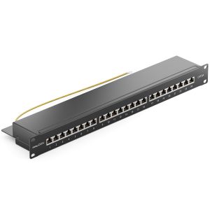 Cat6A Panneau De Brassage 24 Port Bureau 19 Pouces Le Montage En Rack Assemblage Du Serveur 24X Rj45 Blind&eacute; Tia568A Tia568B - Noir - Neuf