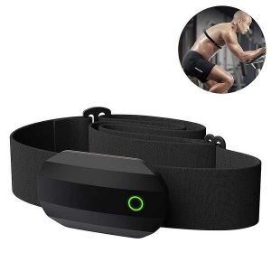 Cardiofréquencemètre Bluetooth réglable avec sangle de poitrine - Étanche, confortable, longue durée de vie de la batterie, compatible avec les applications de cyclisme et de fitness - Neuf