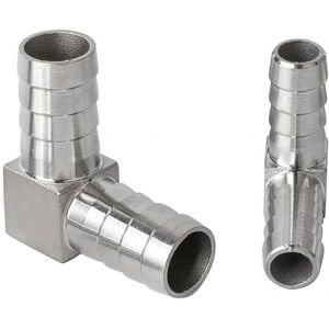 Lot de 2 raccords coud&eacute;s barbel&eacute;s,OD 13 mm en acier inoxydable,raccord coud&eacute; &agrave; 90 degr&eacute;s pour raccord de tube - Neuf