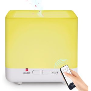 TRAHOO-Diffuseur d'ar&ocirc;mes 300 ML, Humidificateur d'air ultrasonique, Purificateur d'air &agrave; arr&ecirc;t Automatique pour Chambre, N&eacute;buliseur pour Spa et Yoga, Blanc - Neuf