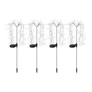 Lot De 4 Lampes Solaires &Agrave; Piquet De Jardin Avec 100 Led. - Neuf