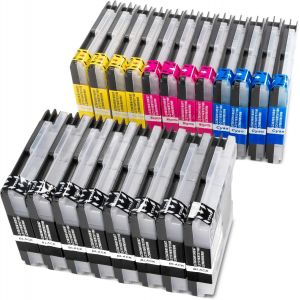 Lot de 20 cartouches d'encre de rechange pour Brother LC-980 LC-985 LC-1100 MFC 250C 255CW 295CN 5890CN 5895CW 6490CW 6890CDW 790CW 990CW J265W J410 J415W J615W DCP 145W C 165C 185C 195C - Neuf