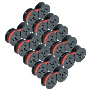 vhbw 10x Rouleaux d'encre noir-rouge compatible avec Casio DR 320, 420, 520, 620RE calculatrice imprimante, caisse enregistreuse - Neuf