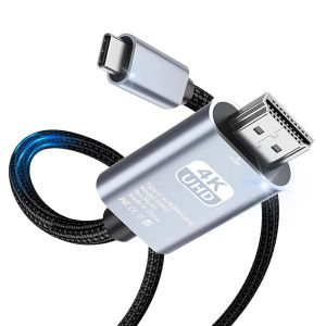 ERYI-Câble Usb C Vers Hdmi 4K @ 60 Hz, Adaptateur Usb De Type C Vers Hdmi Pour La Maison Et Le Bureau, Compatible Avec Galaxy S8 À S22, Macbook Pro/Air, Ipad Pro, Imac, Mac Mini - 2 M - Neuf