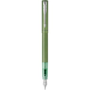 Kalhj-Stylo Plume Vector Xl,Laque Verte Métallisée Sur Laiton,Plume Fine Avec Recharge D'encre Bleue,Coffret Cadeau - Neuf