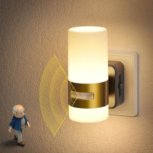 Veilleuse Led Dimmable Avec D&eacute;tecteur De Mouvement Et Capteur Cr&eacute;pusculaire,3000k Blanc Chaud Pour Couloir,Escalier,Cuisine - Neuf
